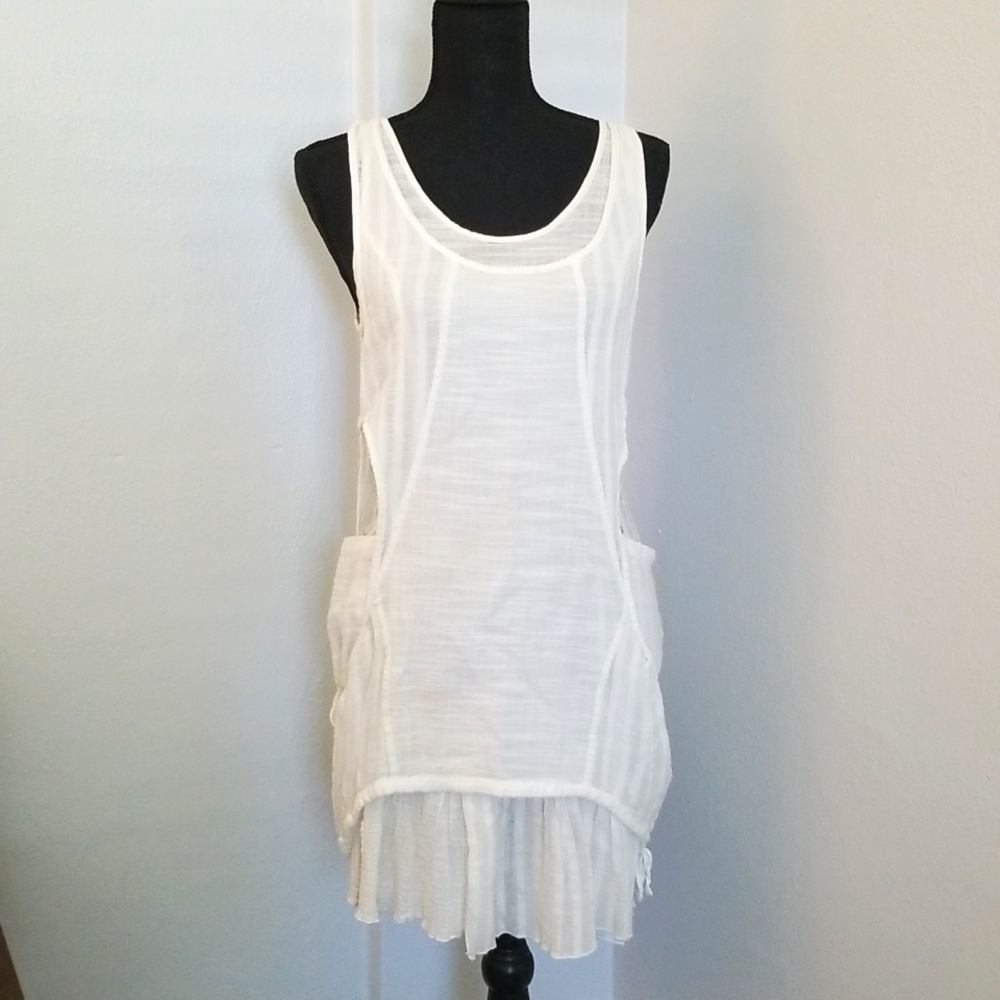 Monoreno linen boho chic mini dress w/ pockets!